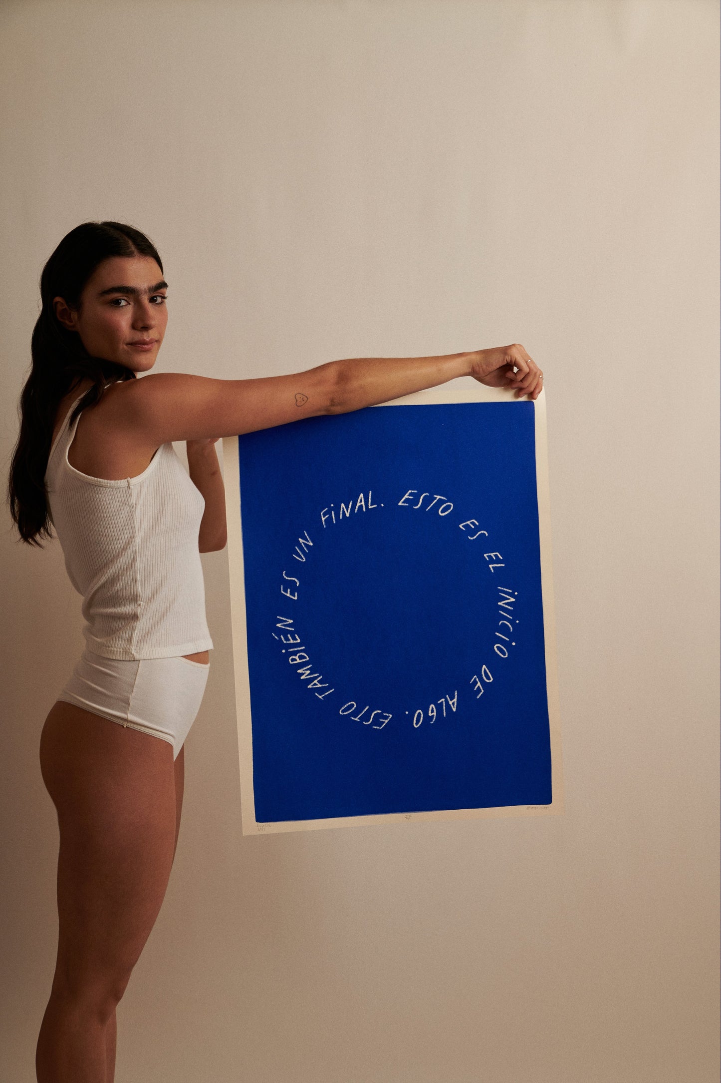 START AND END screen-printed poster