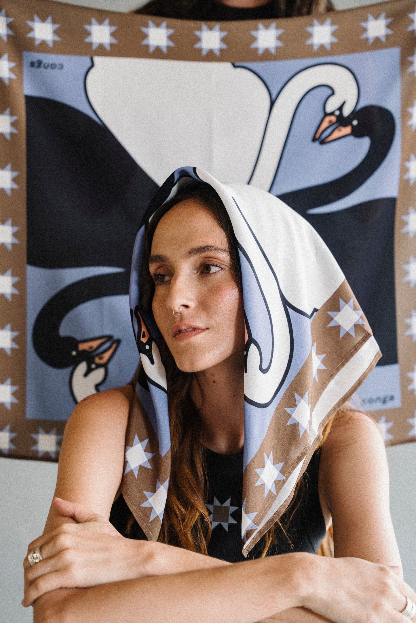 SWANS IN LOVE pashmina